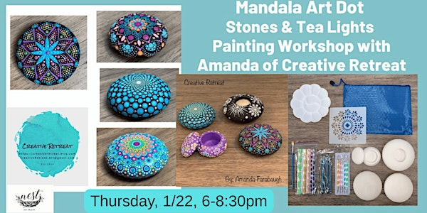 Mandala Dot Art Stones & Tea Lights Painting Workshop | Nest on Main
