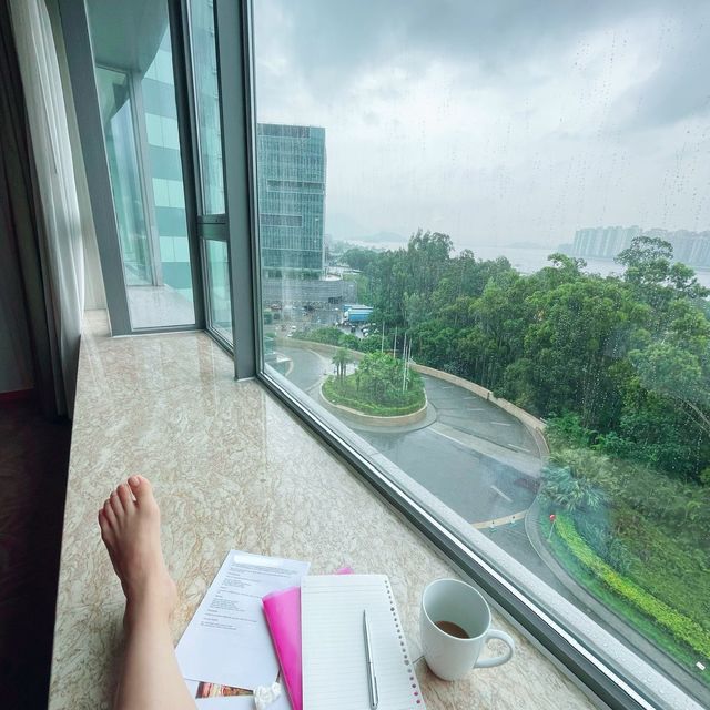 沙田凱悅酒店踩埋單車的staycation