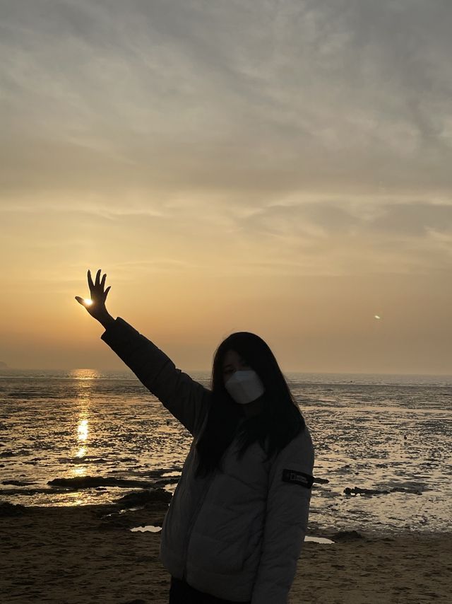 봄바람 살랑살랑 방아머리해수욕장 노을 구경하기🌊