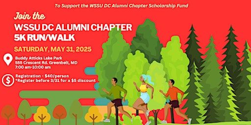 WSSU NAA DC Metro Chapter 5K Run/Walk | Buddy Attick Lake Park