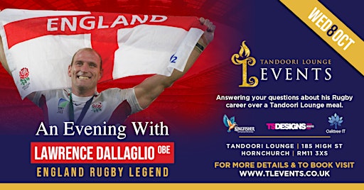 An Evening with Lawrence Dallaglio OBE - Hornchurch | Tandoori Lounge