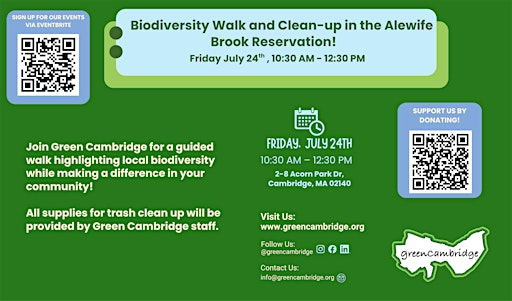 Biodiversity Walk and Clean-up in the Alewife Brook Reservation | Alewife Reservation DCR Parking