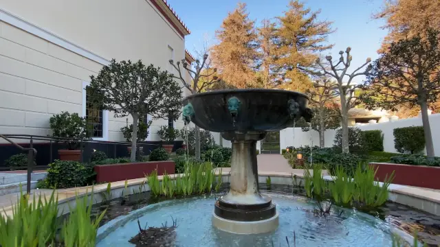 Tranquility water fountain at Getty Villa