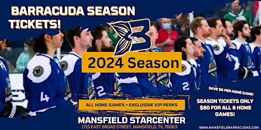Mansfield Barracudas Season Tickets | Children's Health Star Center Mansfield, East Broad Street, Mansfield, TX, USA