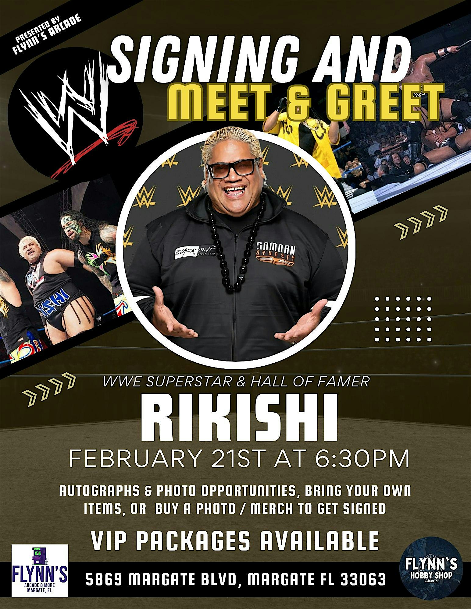 Meet & Greet / Signing with WWE Hall of Famer Rikishi @ Flynn's Arcade | Flynn's Hobby Shop