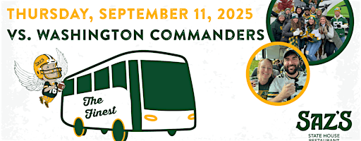 Saz's Shuttle to Lambeau - Green Bay Packers v. Washington Commanders | Saz's State House