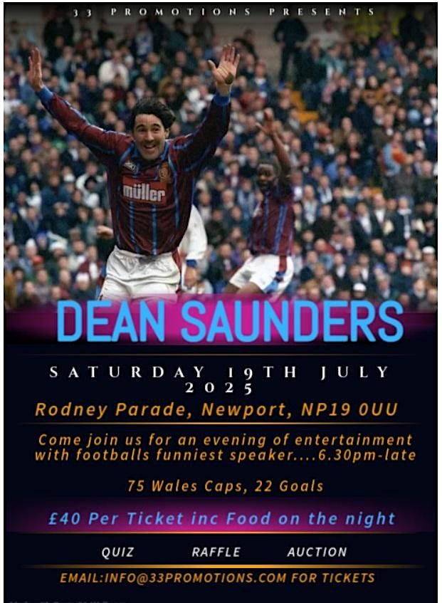 An Evening With Former Wales International Footballer Dean Saunders | Newport