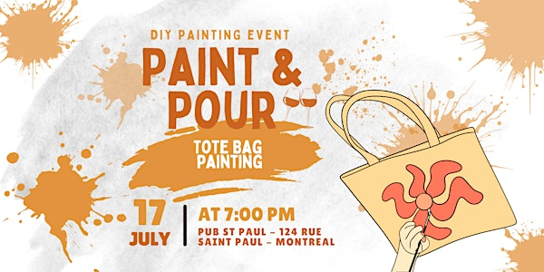Paint and Pour | Tote Bag Painting Event in Montreal (Old Port) | Pub St-Paul