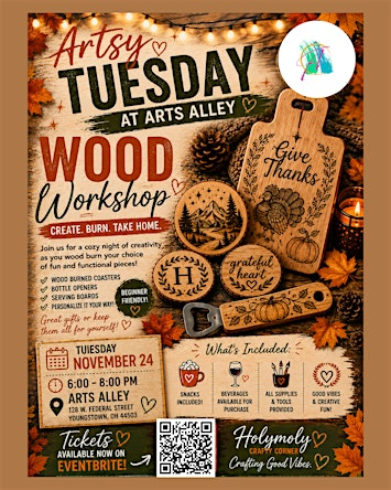 Thanksgiving Cutting Board Burning | Arts Alley