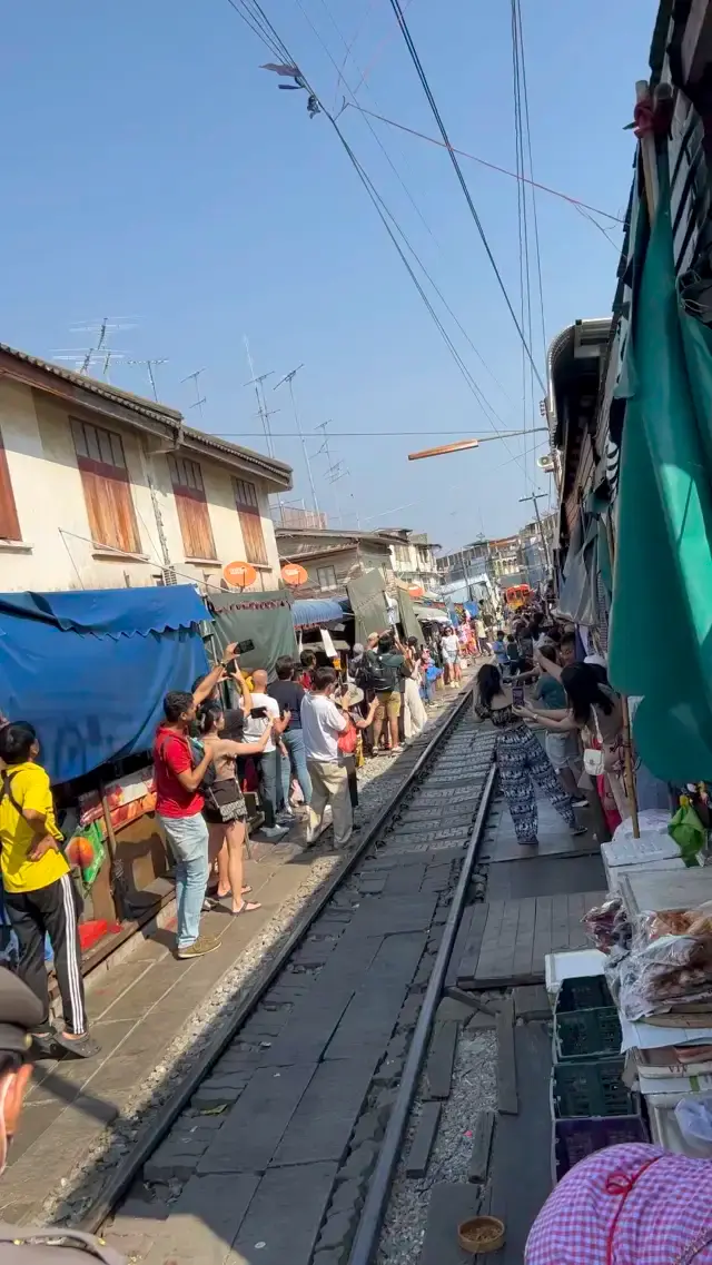 market on train track