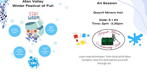 Afan Valley Festival of Fun, Art Session at Gwynfi Miners Hall | Blaengwynfi Miners Community Hall , 100 Jersey Rd, Blaengwynfi, Port Talbot SA13 3TE