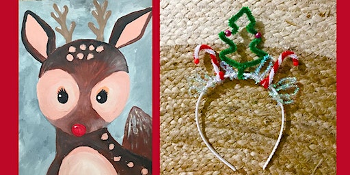 Kid's Holiday Art: Rudolph Painting + Christmas Tiara | 2 Crosby Hill Rd