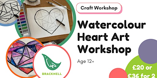 Watercolour heart art workshop - with Kathryn in Bracknell | Craft Coop Bracknell