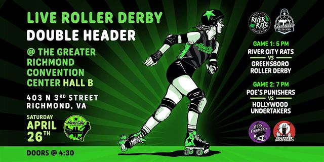 Live Roller Derby Double Header in Richmond | Greater Richmond Convention Center, North 3rd Street, Richmond, VA, USA