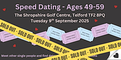 Speed Dating (49-59 year olds) | The Shropshire Golf Centre