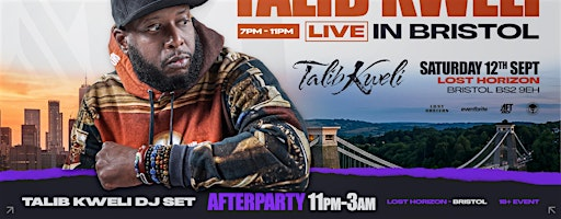 Talib Kweli Live in Bristol! Plus after party with Talib Kweli DJ Set.. | Lost Horizon Arts Centre & Bar