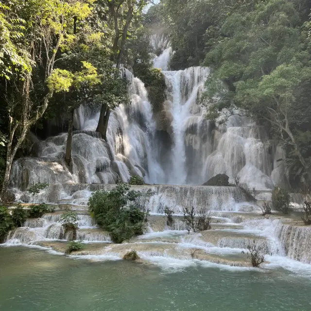 Most beautiful waterfall in Luangprabang 