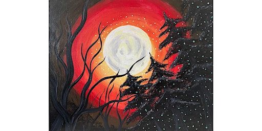 Spooky Moon paint and sip painting event at Pieology in Yuba City. | Pieology Pizzeria Yuba City, CA, Bridge Street, Yuba City, CA, USA