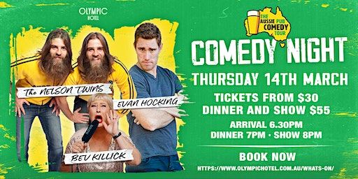 The Aussie Pub Comedy Tour LIVE at The Olympic Hotel, Preston. | Olympic Hotel