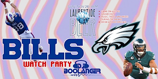 Buffalo Bills vs Eagles Watch Party at Laurentide Beer Company | Laurentide Beer Company, Maiden Lane, Penn Yan, NY, USA