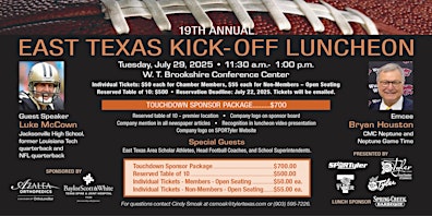 2025 19TH ANNUAL EAST TEXAS KICK-OFF LUNCHEON | W.T. Brookshire Conference Center