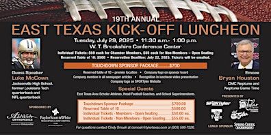 2025 19TH ANNUAL EAST TEXAS KICK-OFF LUNCHEON | W.T. Brookshire Conference Center