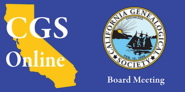 CGS Monthly Board Meeting | Online and in Person at CGS Library
