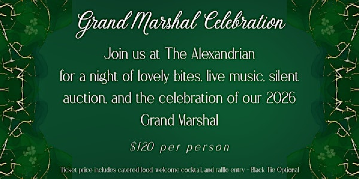 Grand Marshal Celebration for the 2026 Alexandria St. Patrick's Day Parade | The Alexandrian Old Town Alexandria, Autograph Collection