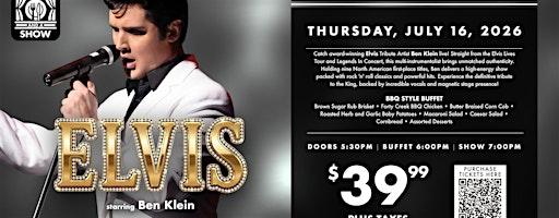 Dinner and A Show: Ben Klein - Elvis Tribute Act | 1708 Island Hwy