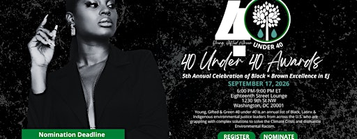 Congressional Black Caucus Young, Gifted & Green 40 Under 40 Awards 2026 | Eighteenth Street Lounge