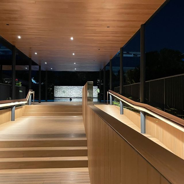 Dazzling night by the pool