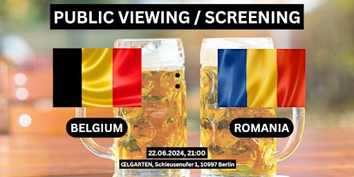 Public Viewing/Screening: Belgium vs. Romania | ŒLGARTEN
