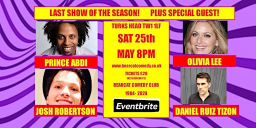 Bearcat Comedy Saturday 25th May 2024 | Turks Head