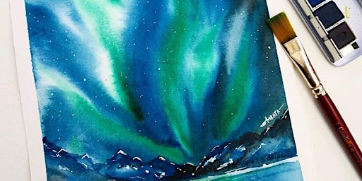 Evening Art Class - Paint a Northern Lights Landscape in Watercolour | The Owl