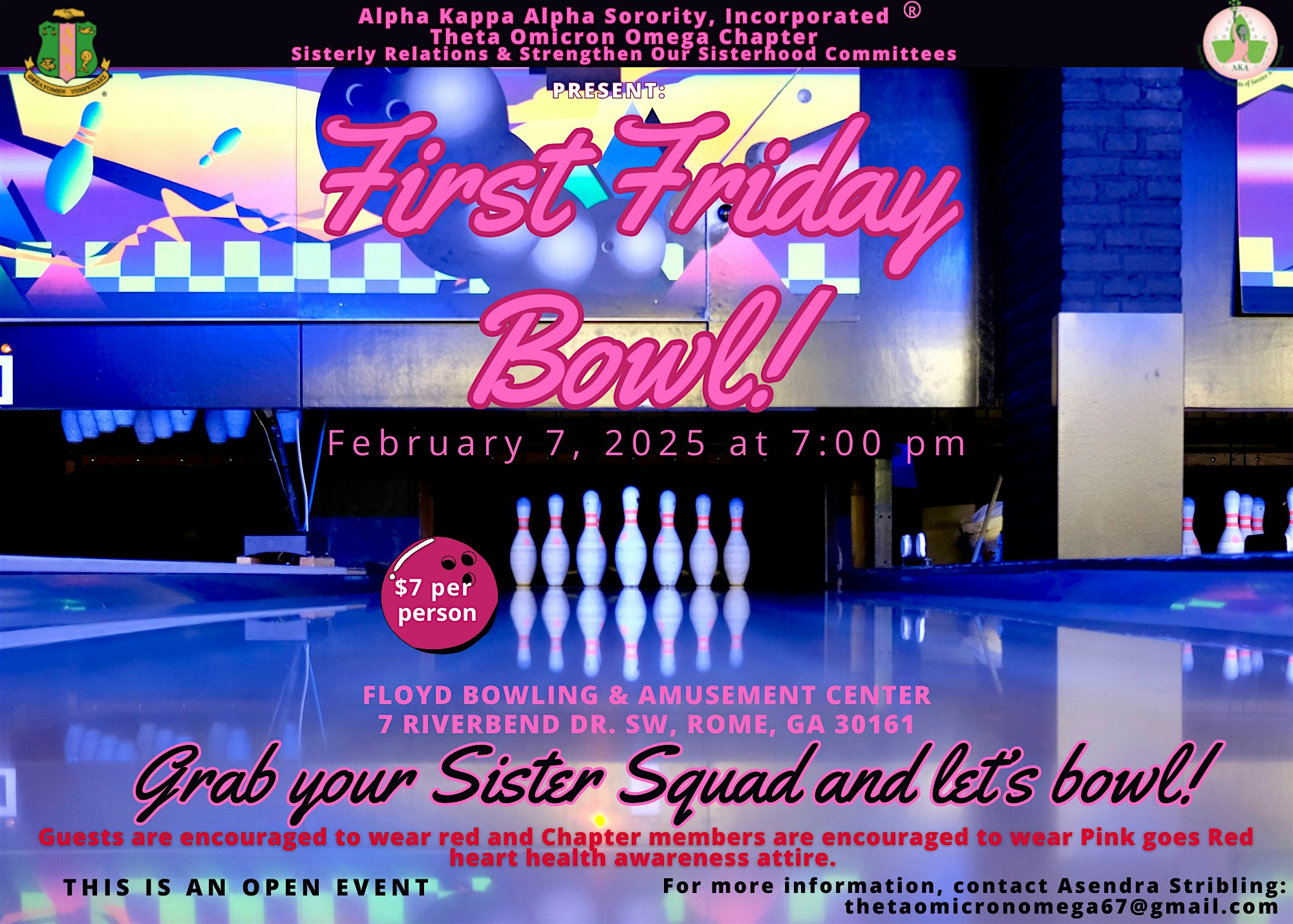 First Friday Bowl - Pink Goes Red | 7 Riverbend Dr SW