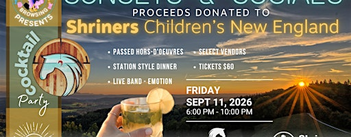 Sunsets & Socials For Shriners Children’s New England | The Starting Gate at GreatHorse, Wilbraham Road, Hampden, MA, USA