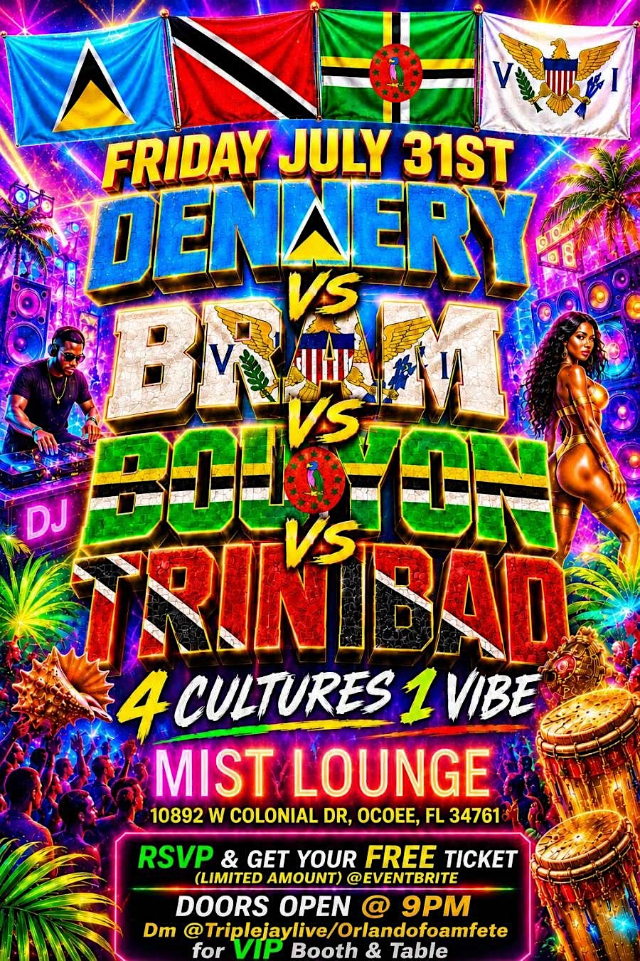 BRAM VS BOUYON VS DENNERY VS TRINIBAD | Mist Hookah Lounge