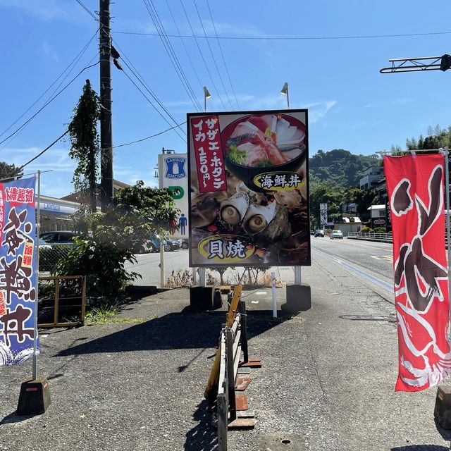 絶景のテラスで食べる貝焼き