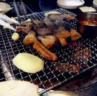 Bbq Black Pork Street in Jeju Island