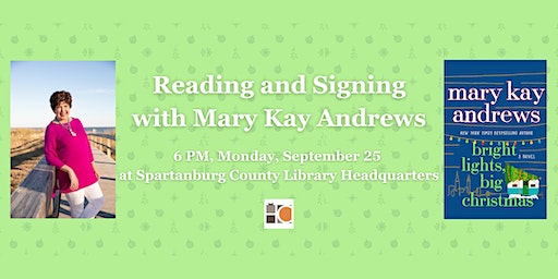Reading and Signing with Mary Kay Andrews (Spartanburg) | Spartanburg County Library Headquarters
