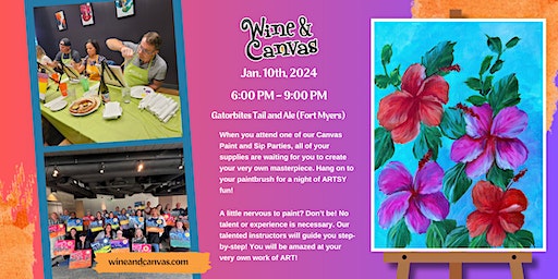 Ft Myers Girls’ Night Out Painting – Hibiscus | Gatorbites Tail and Ale (Fort Myers)