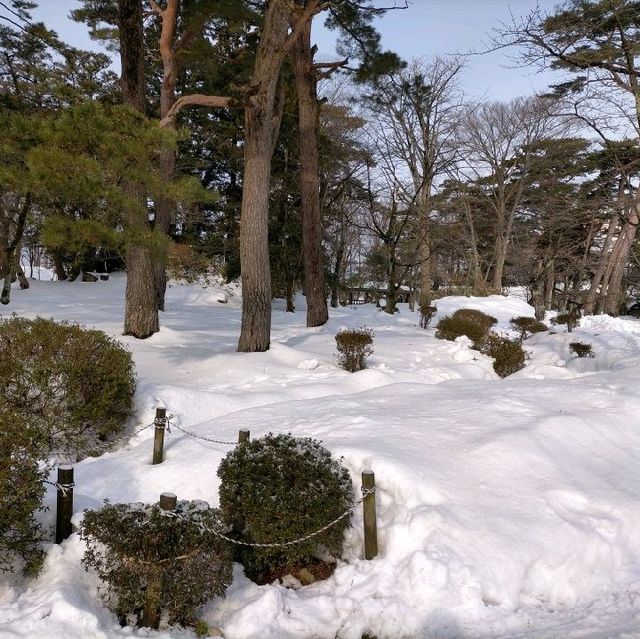 秋田県　千秋公園　雪景