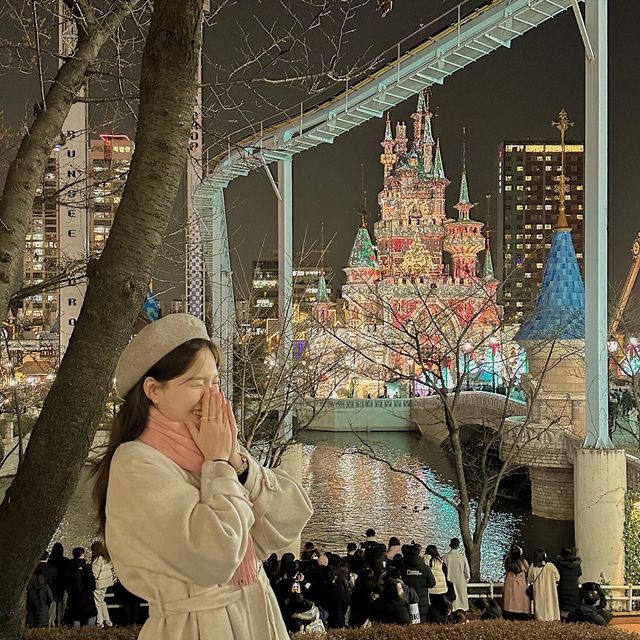 크리스마스 롯데월드 매직캐슬 무료로 볼 수 있는 석촌호수 위치 꿀팁 🎄