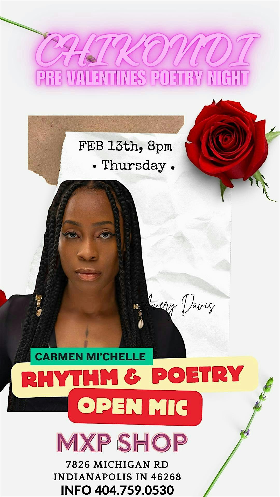 Rhythm and poetry (( OPEN MIC )) Pre - Valentines Day POETRY NIGHT @MXP | MXP Shop (Ms. Franklin Candle Co. & Phiri)