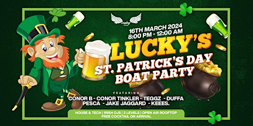 St. Patrick's Weekend Boat Party - Free Drink on Arrival - Open Air | King Street Wharf Darling Harbour