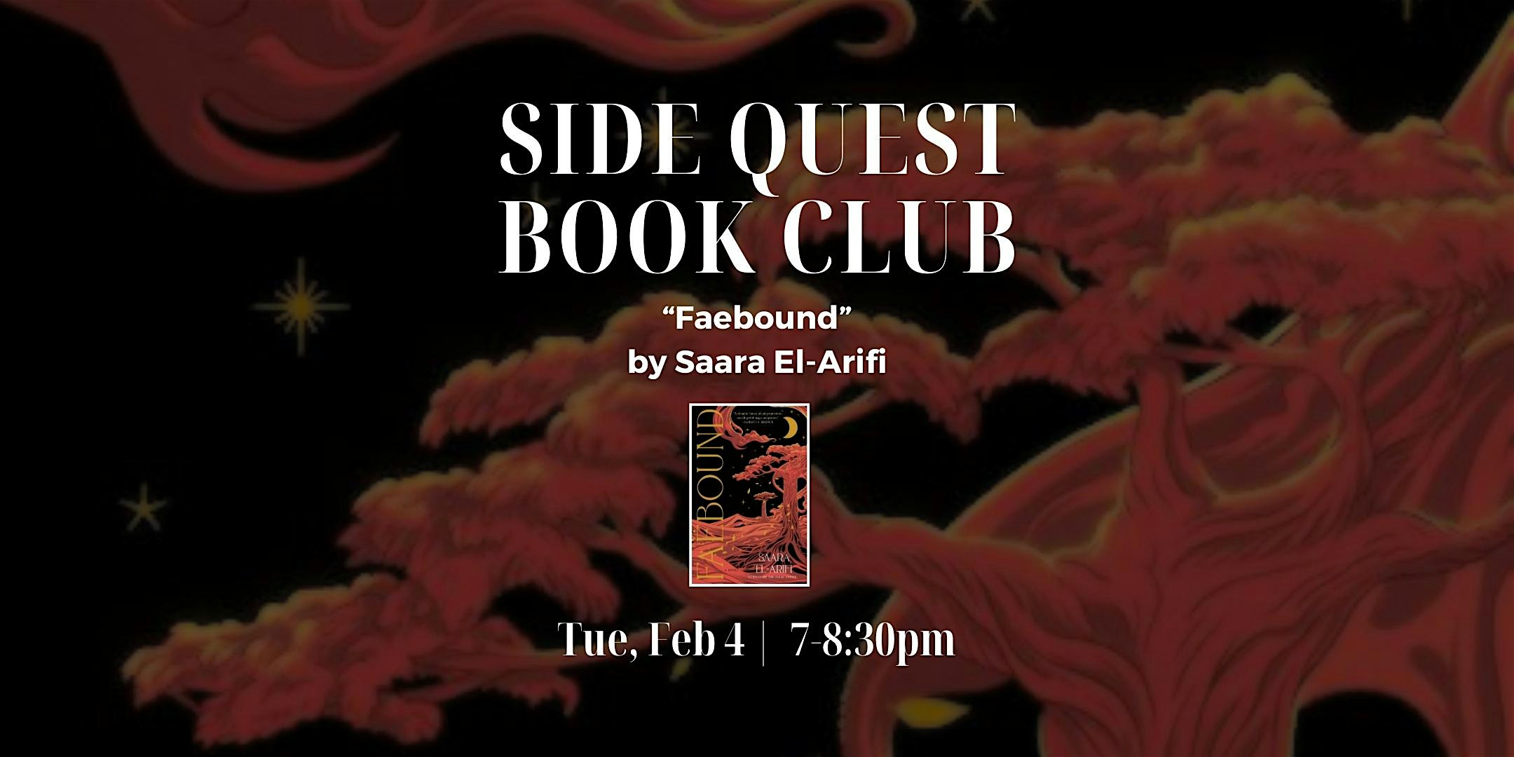 Side Quest Book Club: Faebound, by Saara El-Arifi | Side Quest Books & Games