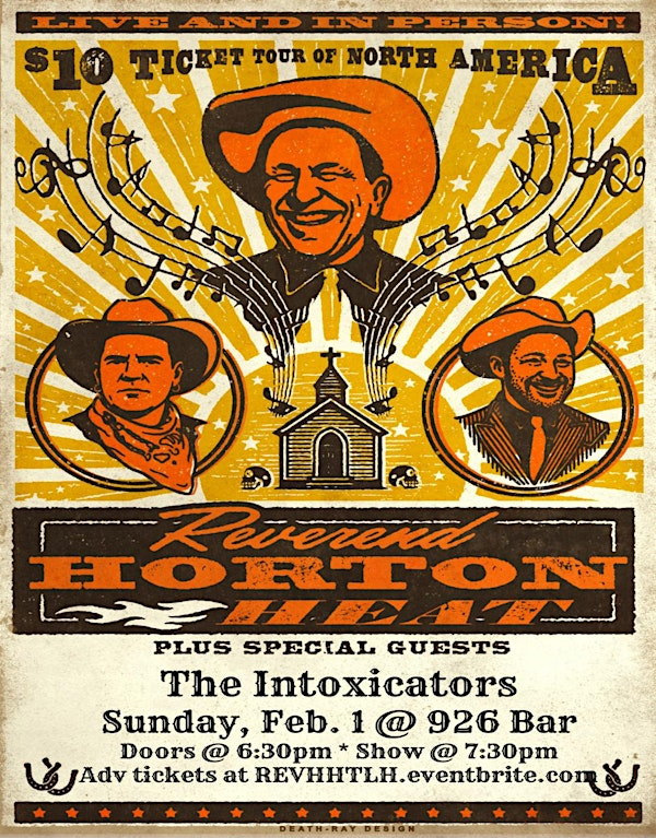 Reverend Horton Heat w/ The Intoxicators at 926 Bar - Sun Feb 1 | 926 Bar & Grill