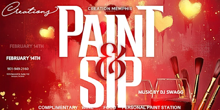 Valentine’s Paint 'N Sip | CreationsMemphis Downtown, Memphis