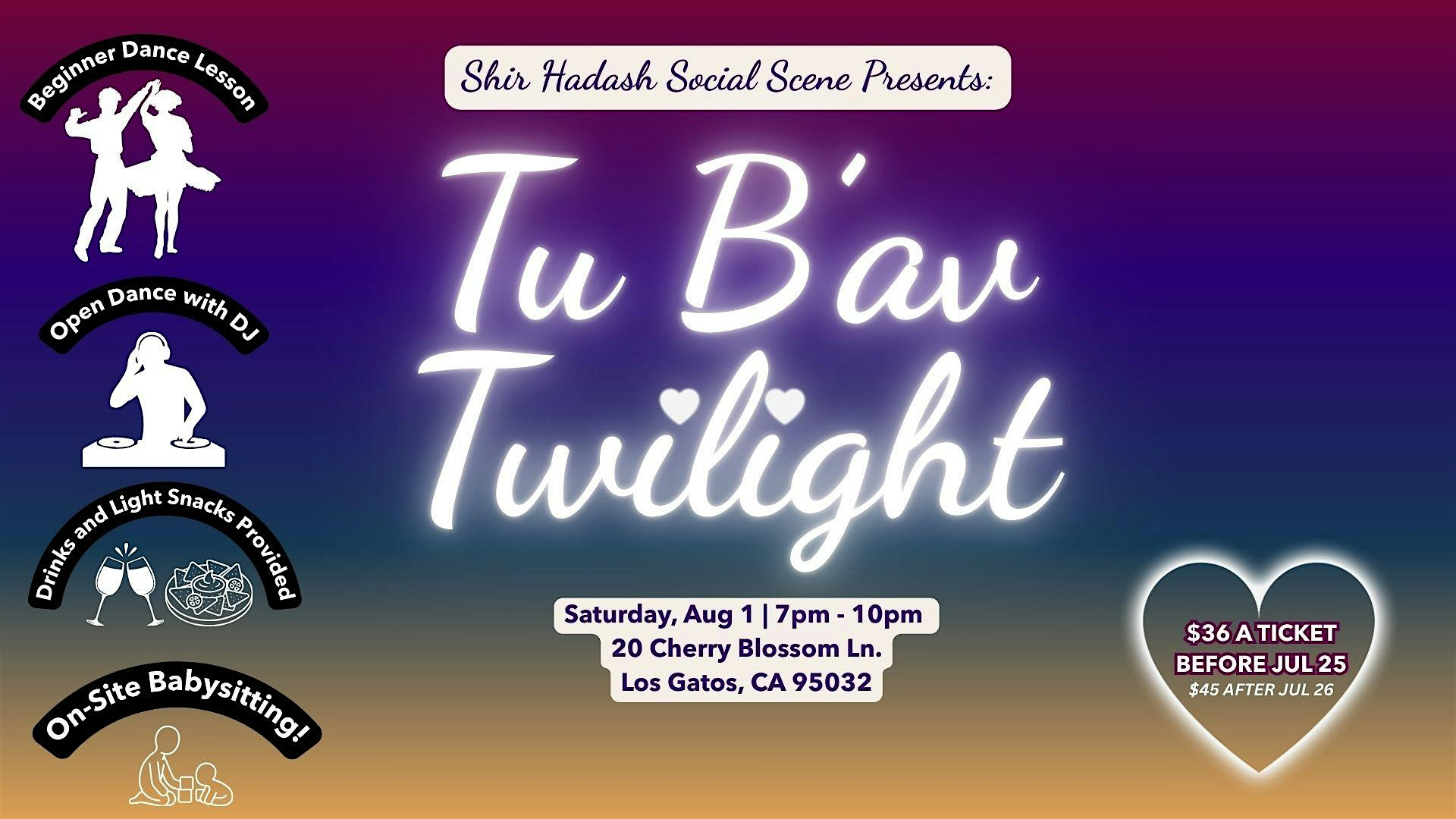 Shir Hadash Social Scene Presents: Tu B'Av Twilight | 20 Cherry Blossom Ln