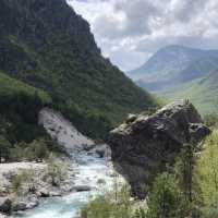 Albanian Alps with beautiful waterfalls 